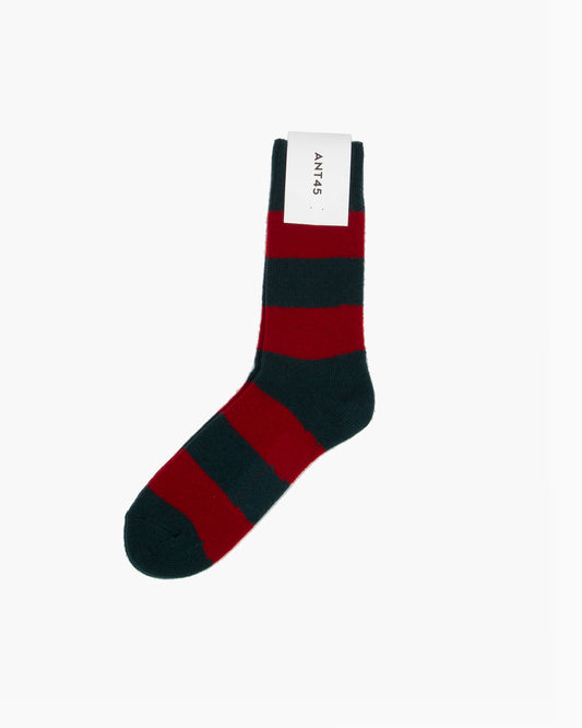 Green & Red Striped Geel Wool Sock