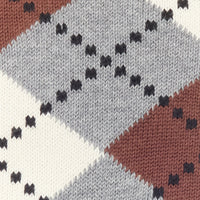 Grey & Brown Argyle Lussino Sock
