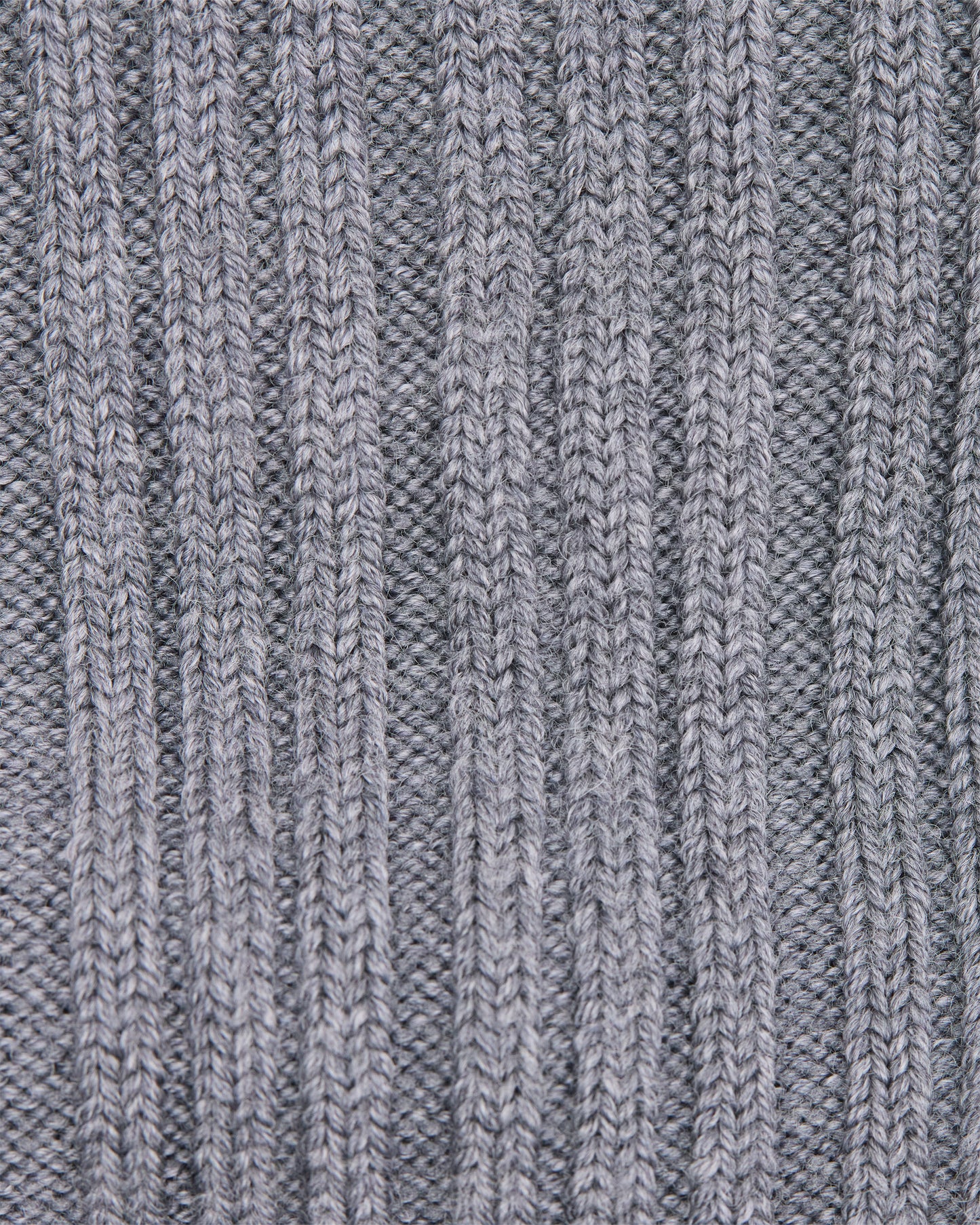 Grey Cashwool Ribbed Sock