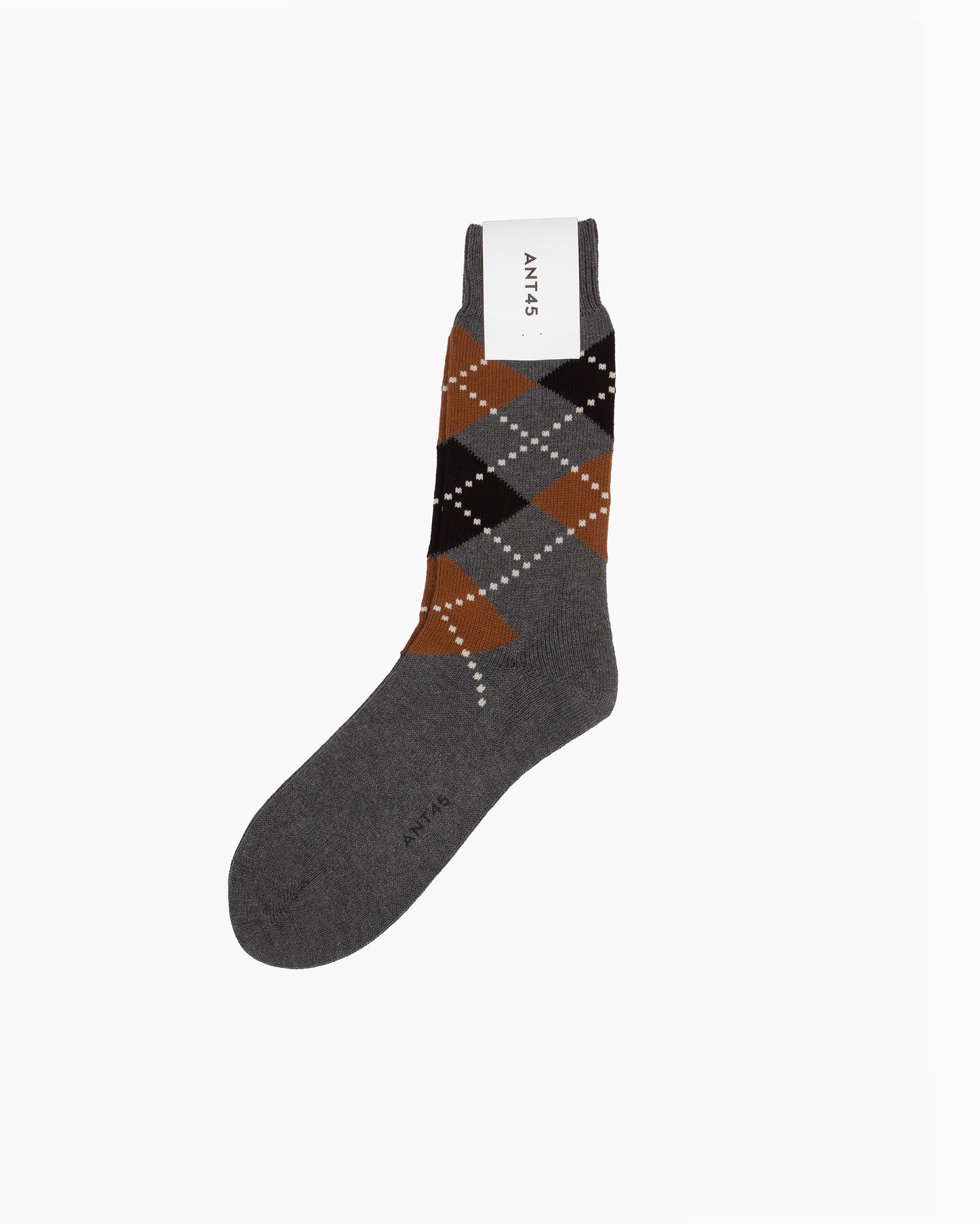 Grey & Brown Argyle Lussino Sock