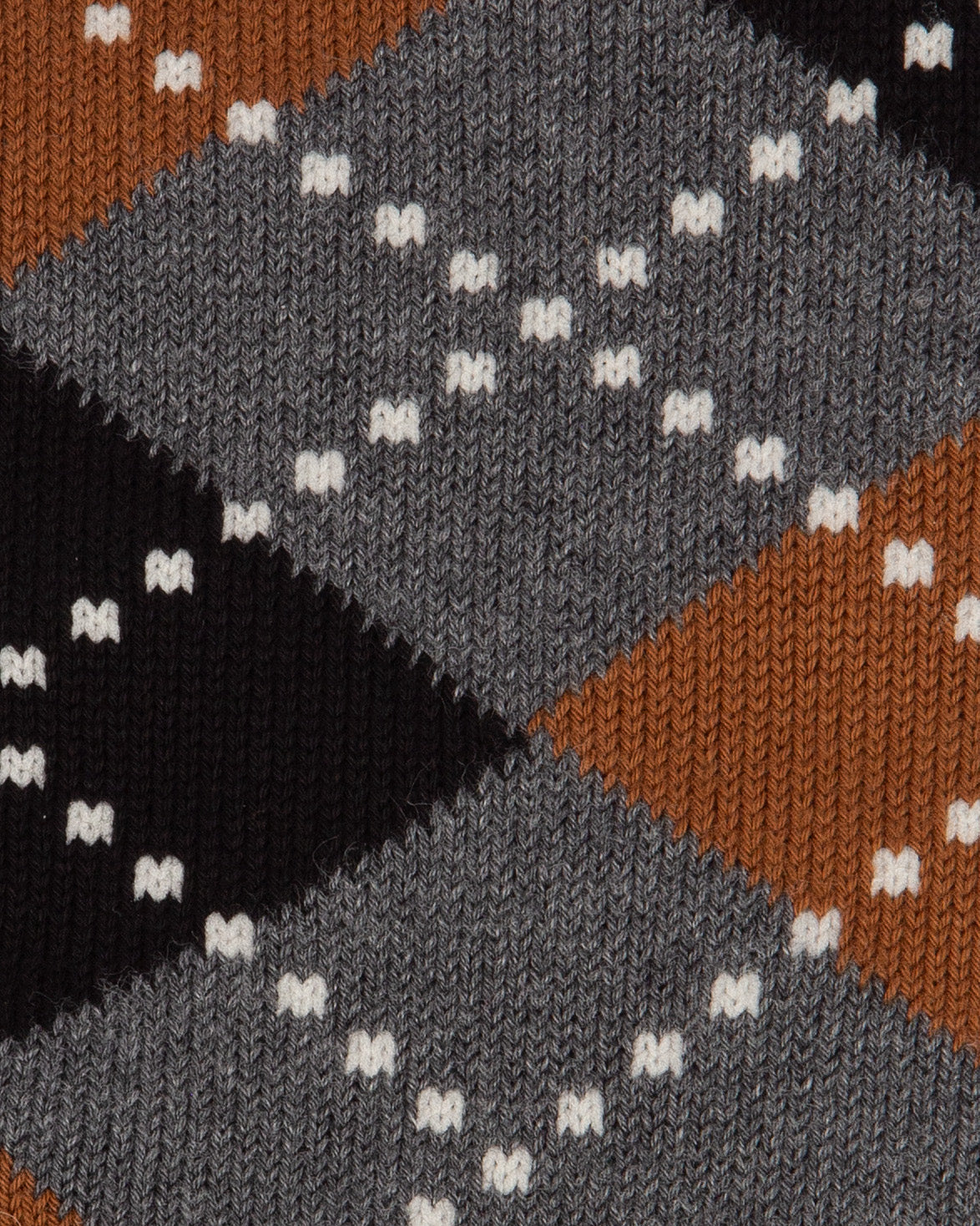Grey & Brown Argyle Lussino Sock