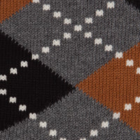 Grey & Brown Argyle Lussino Sock