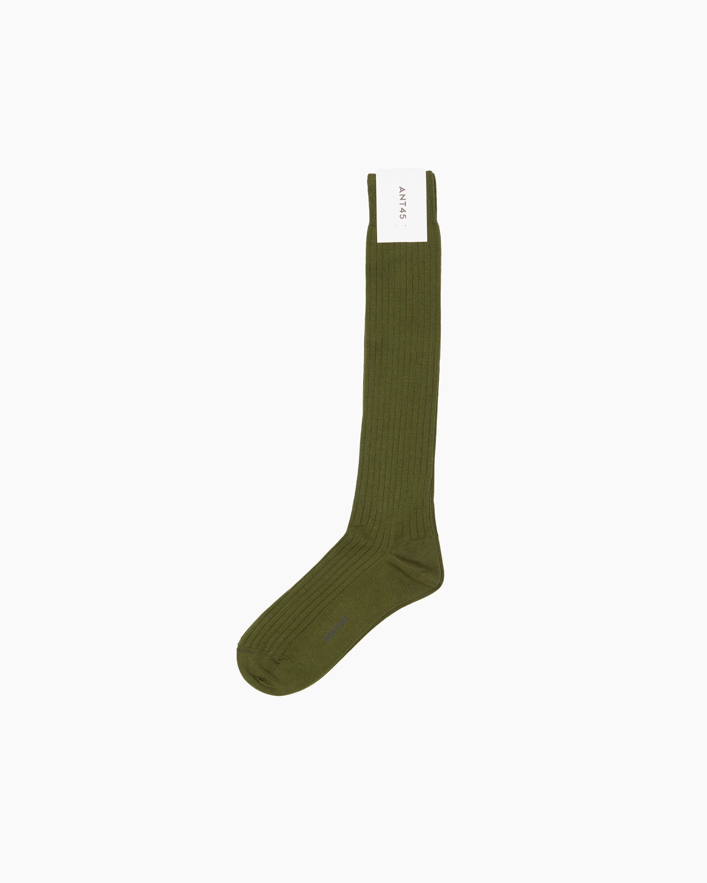 Olive Long Ribbed Cotton Sock