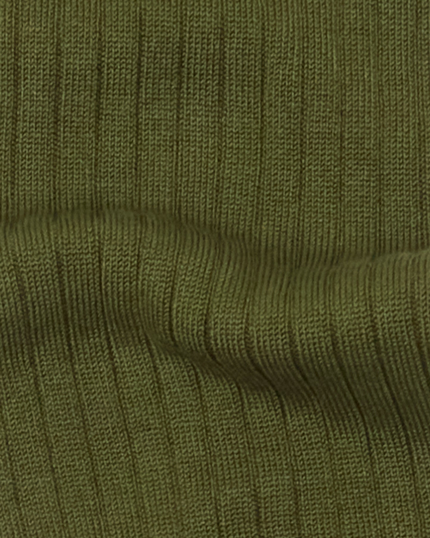 Olive Long Ribbed Cotton Sock