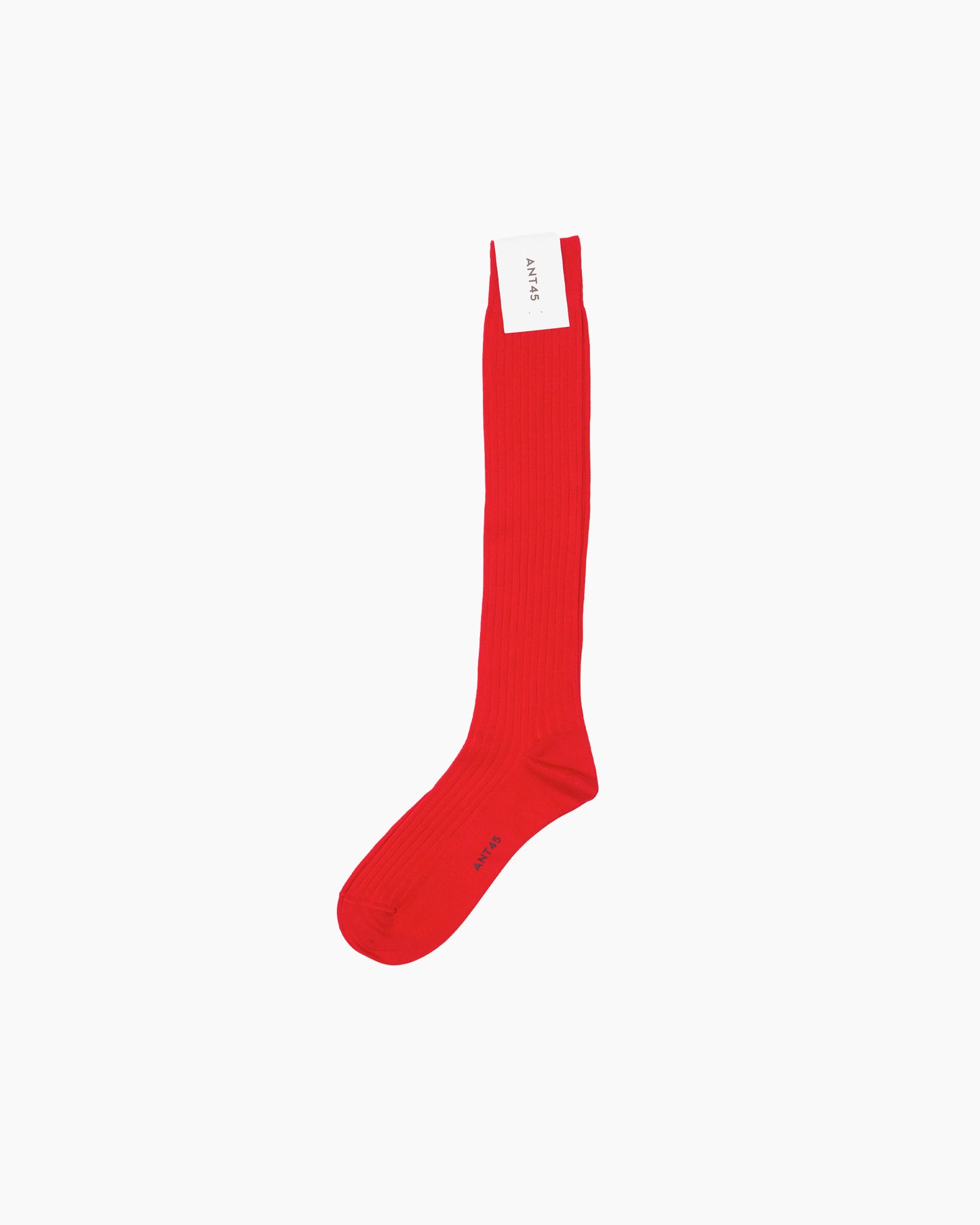 Red Long Ribbed Cotton Sock
