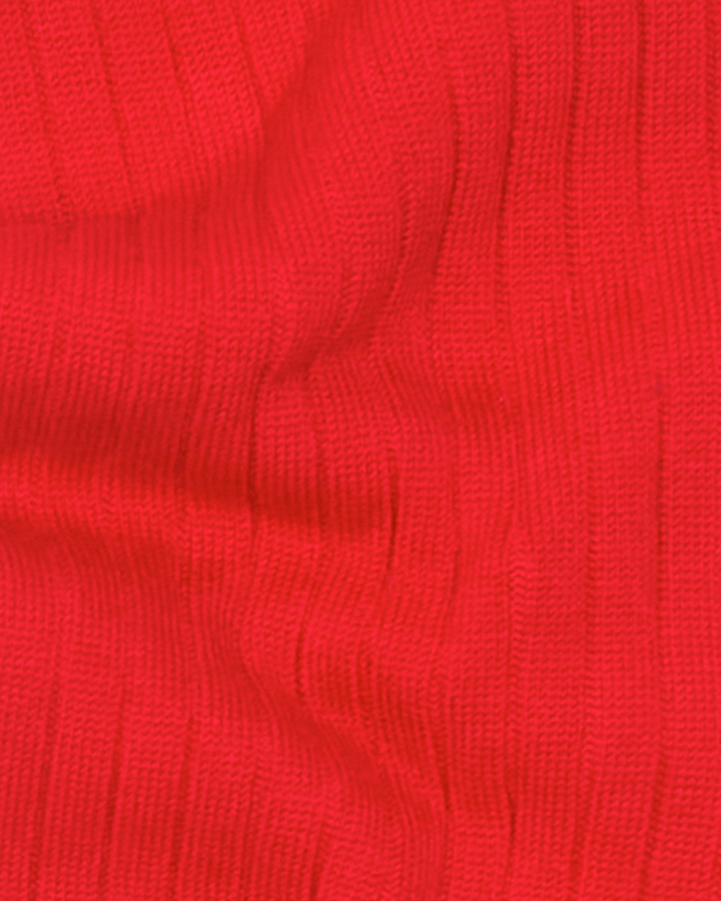 Red Long Ribbed Cotton Sock