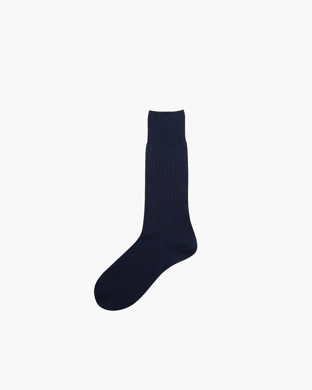 Navy Short Ribbed Cotton Sock