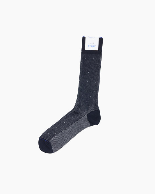 Midnight Navy Capri Dotted Sock