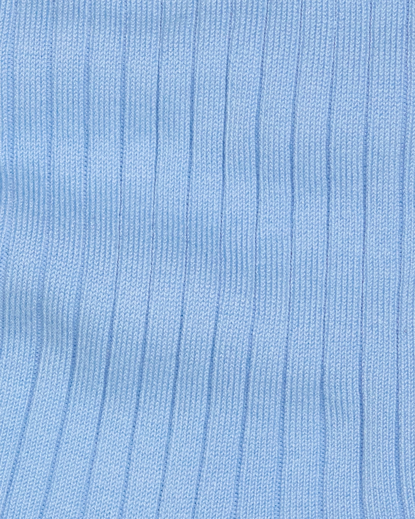 Light Blue Short Ribbed Cotton Sock
