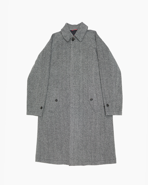 OSKA Coat outlets Grey Herringbone Wool/Cotton Autumn Vintage Coat Balloon Sleeves II UK12 US10