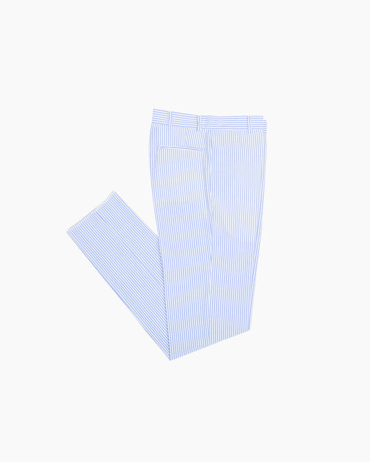 Blue & White Stripe Seersucker Ivy Trouser