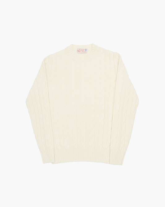 Cream Cable Knit Crewneck