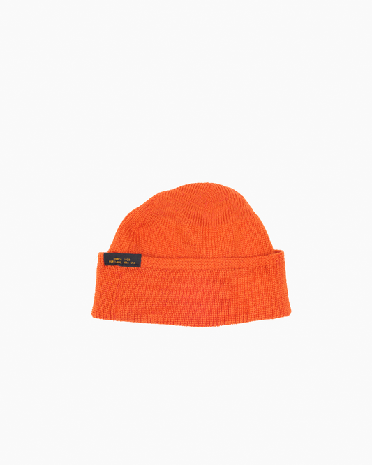 Orange Wool Knit Watch Cap