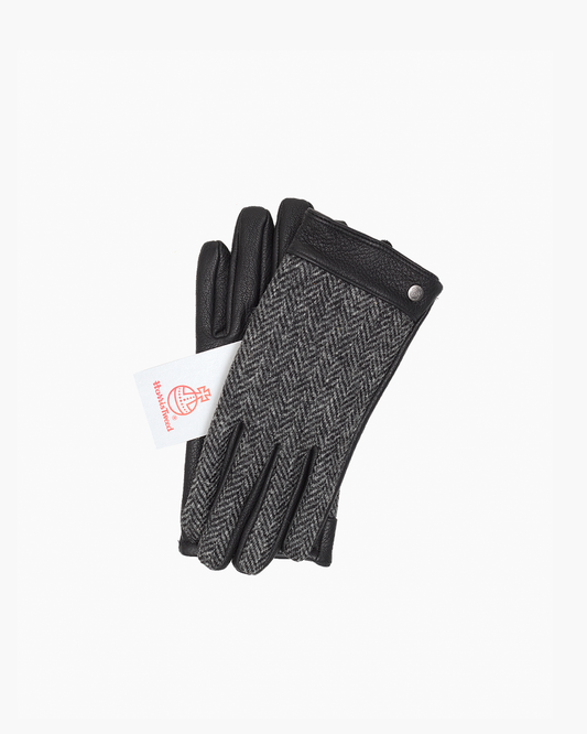 Charcoal Harris Tweed Gloves