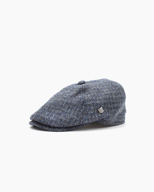 Dark Blue Hudson Harris Flat Cap