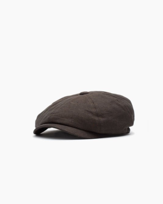 Dark Brown Herringbone Irish Linen Murphy Cap