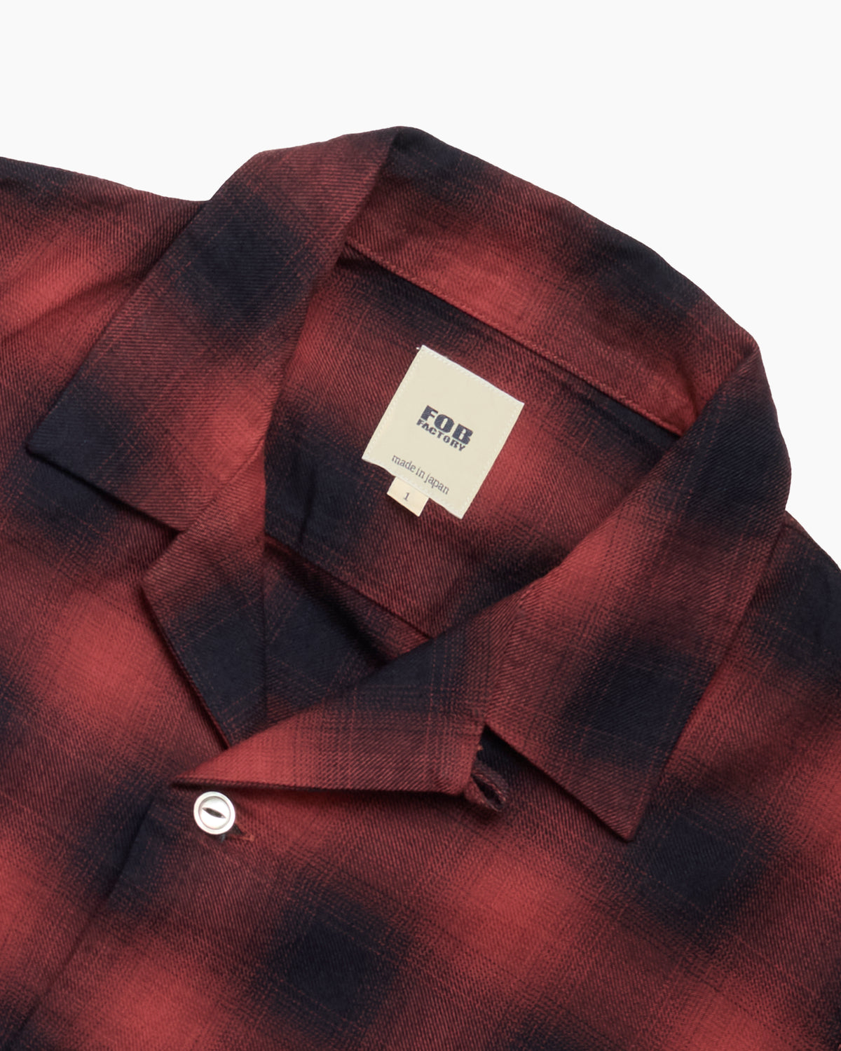 F3519 Red Check Open Collar Shirt