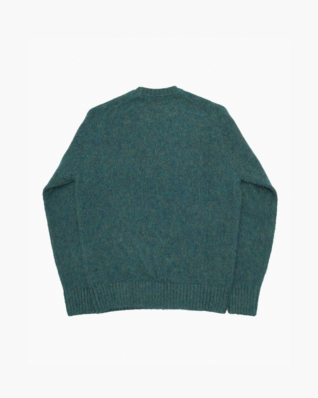 Green Brushed Shetland Crew Neck