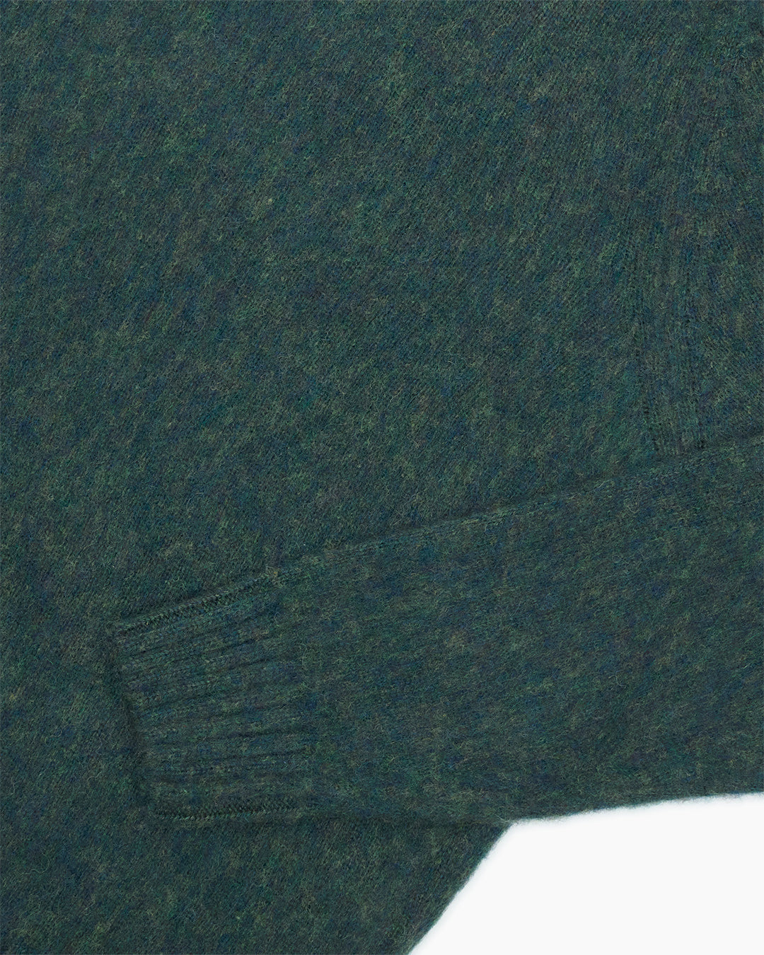 Green Brushed Shetland Crew Neck