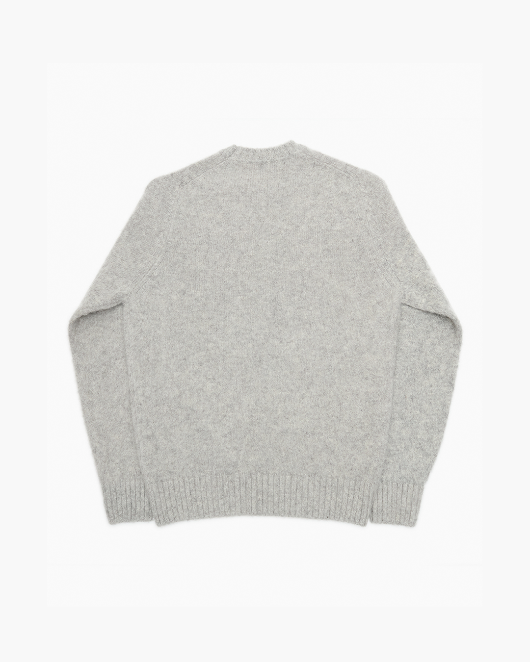 Grey Brushed Shetland Crew Neck