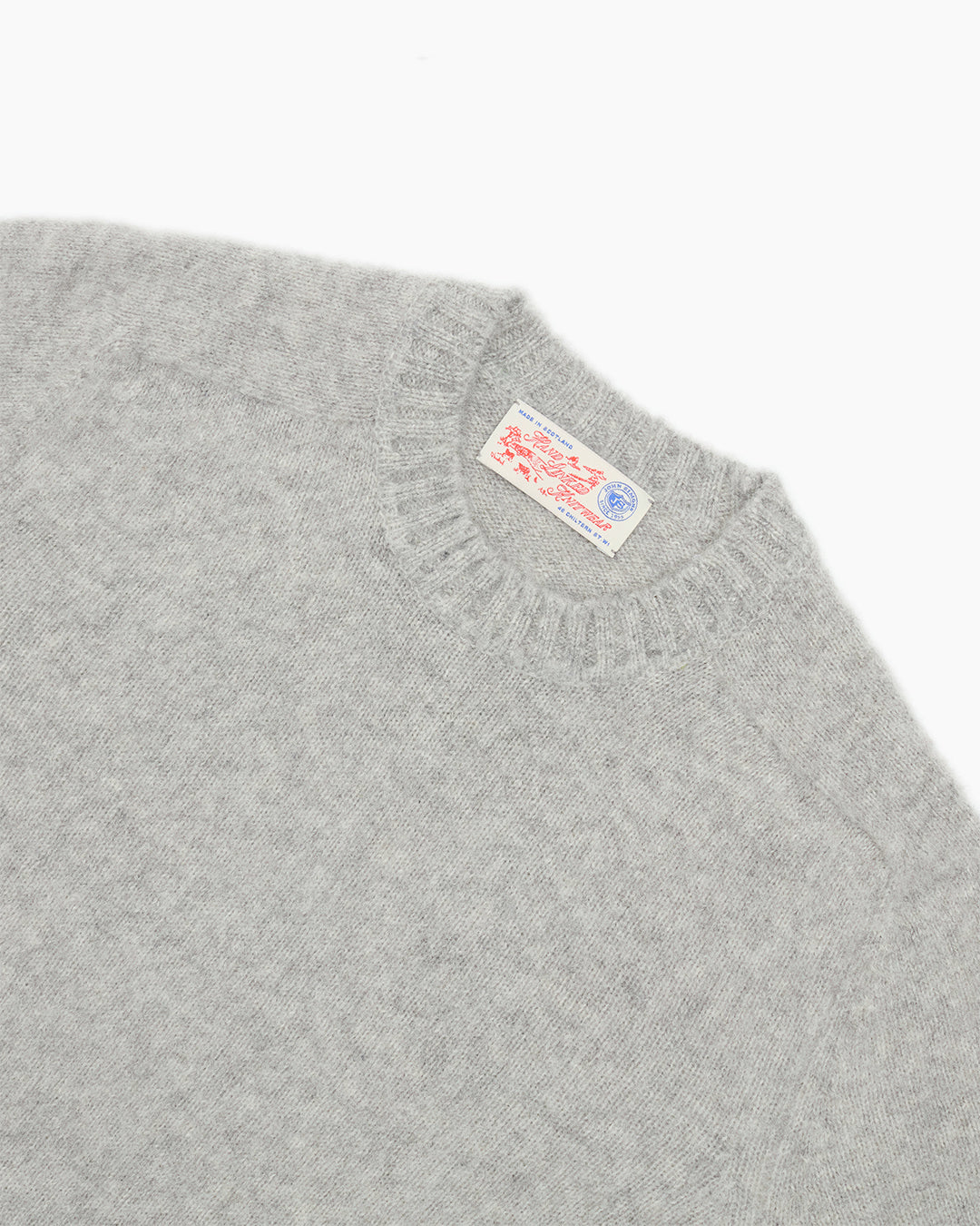 Grey Brushed Shetland Crew Neck