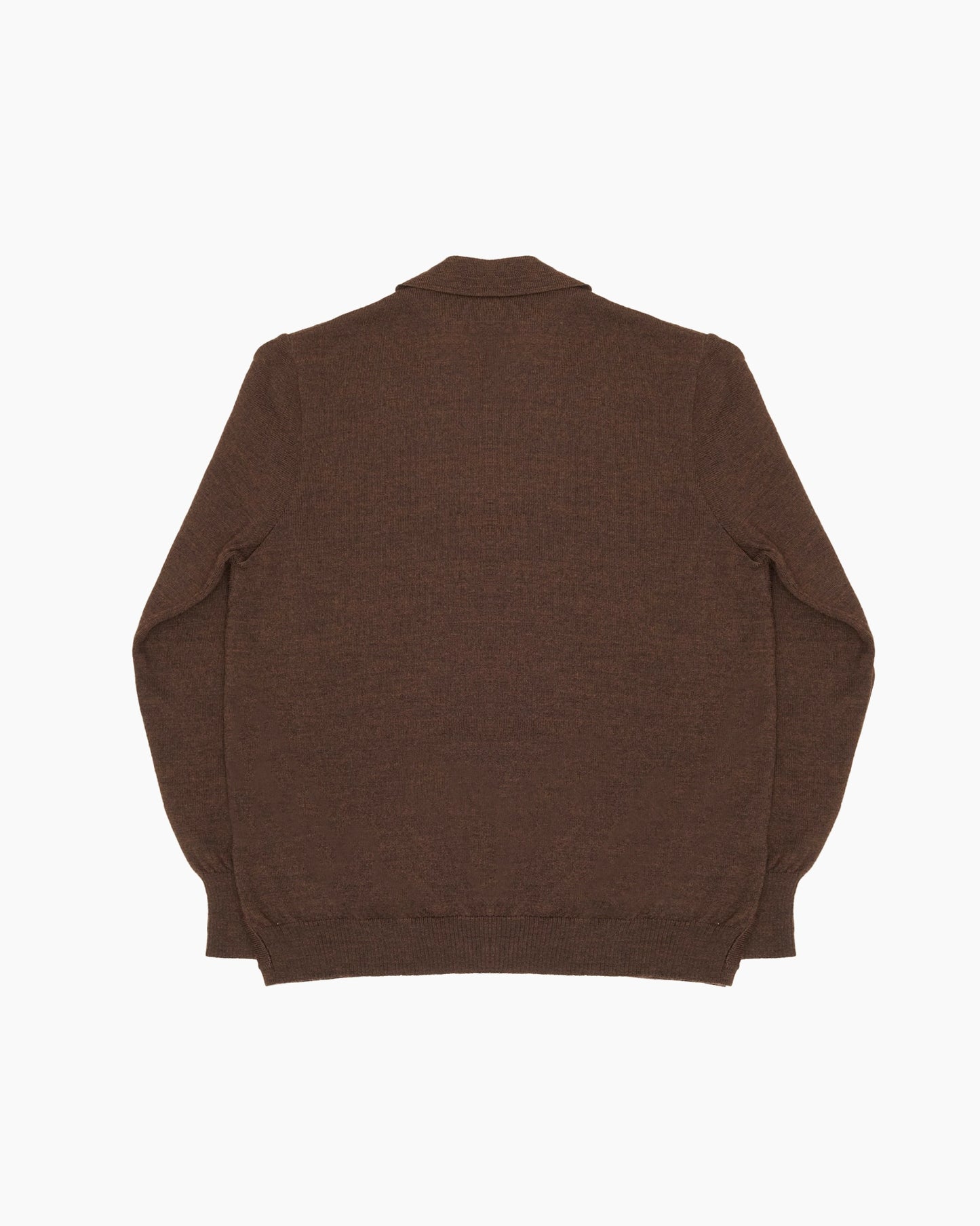 Brown & Striped Detail Polo Knit Cardigan