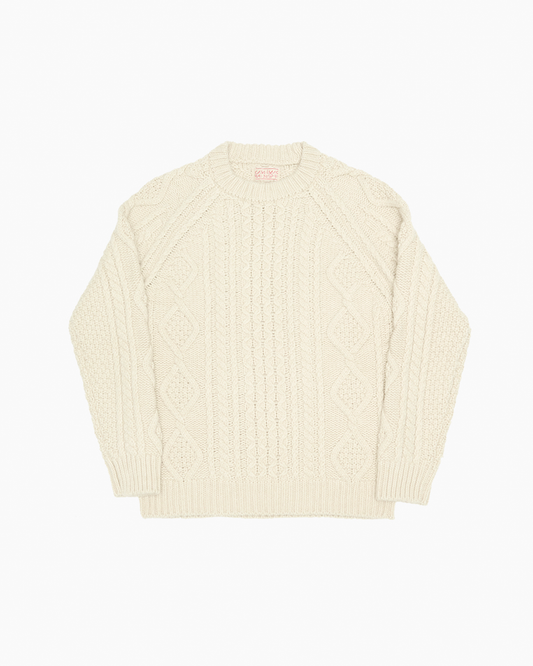 Casa Isaac Ecru Fisherman's Cable Knit