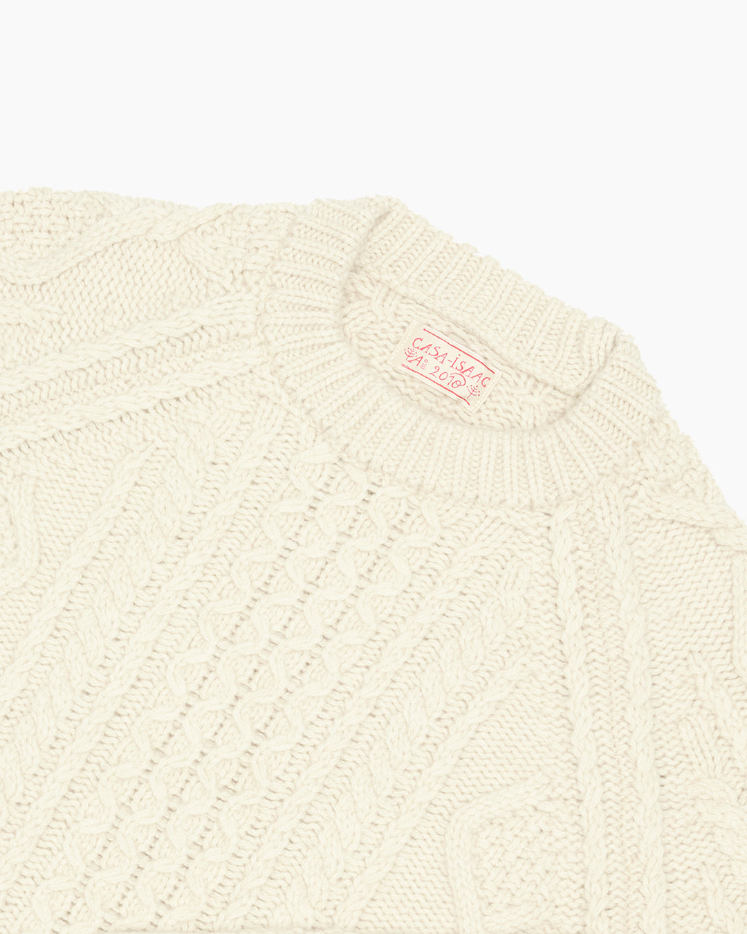 Casa Isaac Ecru Fisherman's Cable Knit