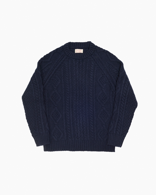 Casa Isaac Navy Fisherman's Cable Knit