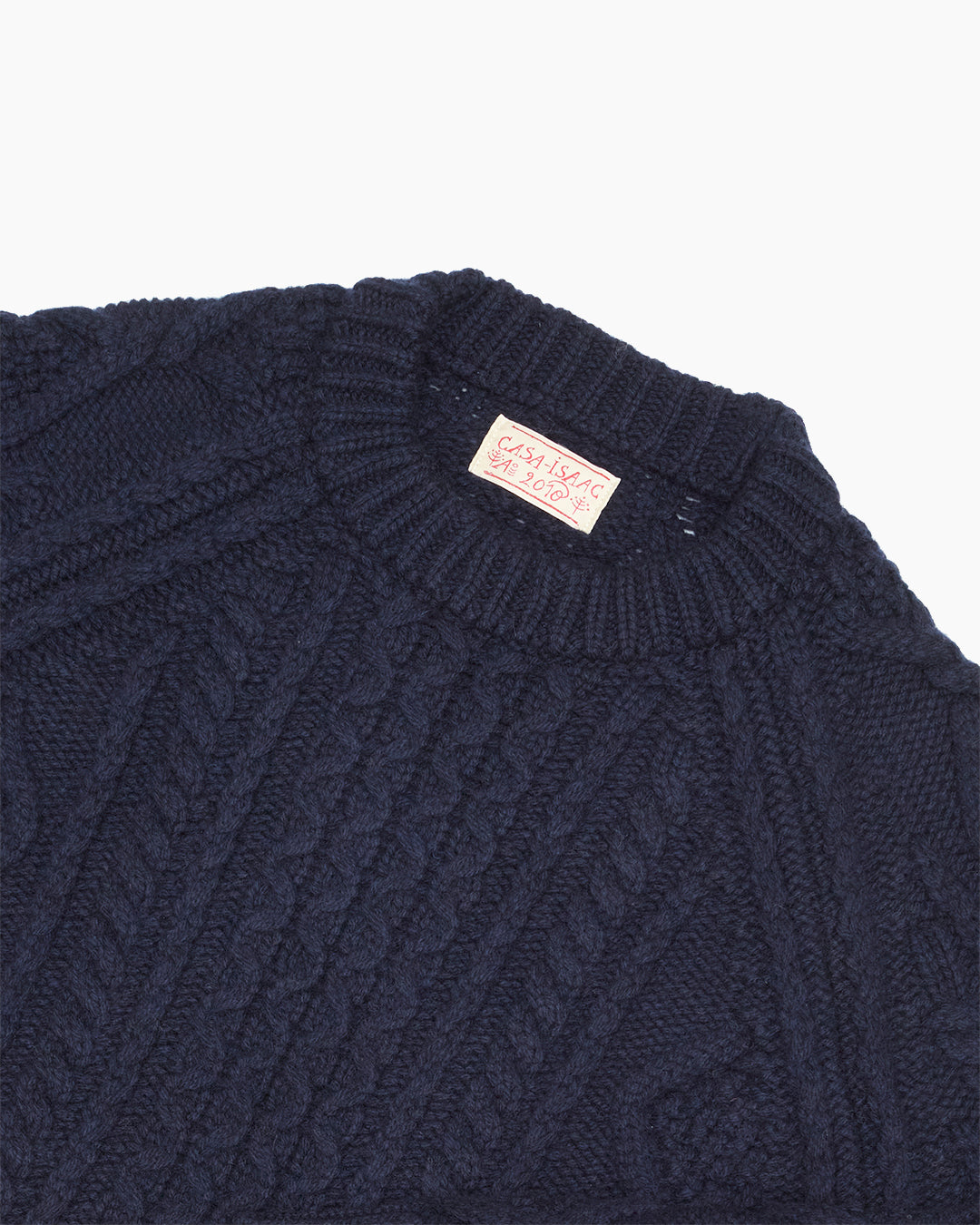 Casa Isaac Navy Fisherman's Cable Knit