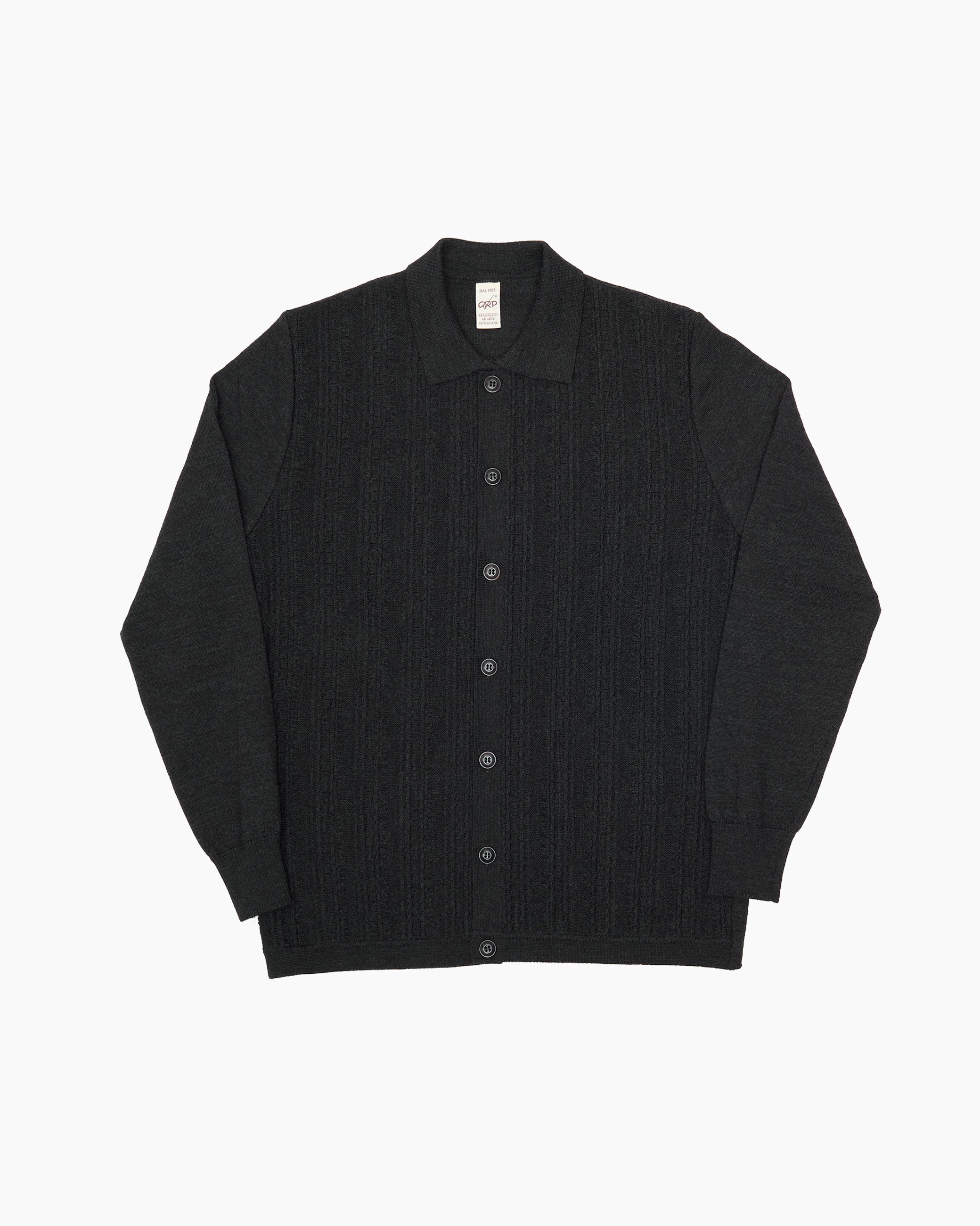 Charcoal Polo Knit Cardigan – JOHN SIMONS