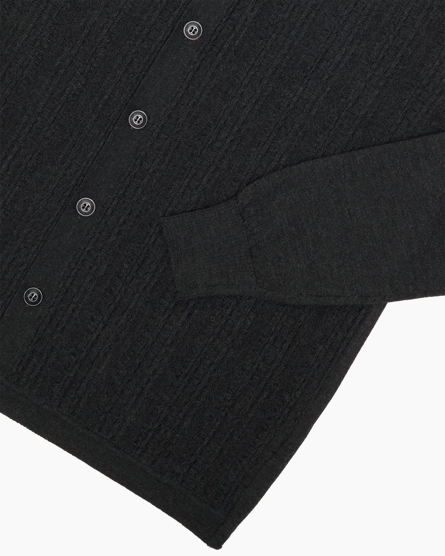 Charcoal Polo Knit Cardigan
