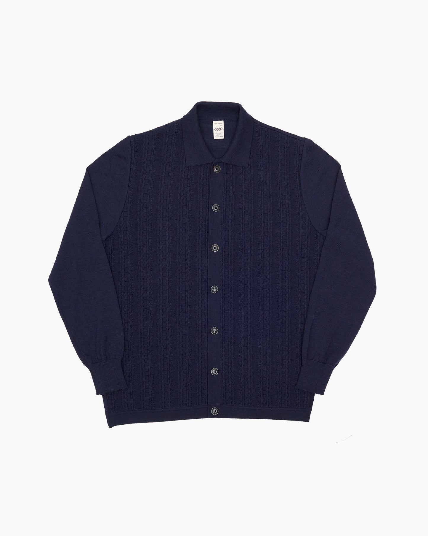 Navy Polo Knit Cardigan