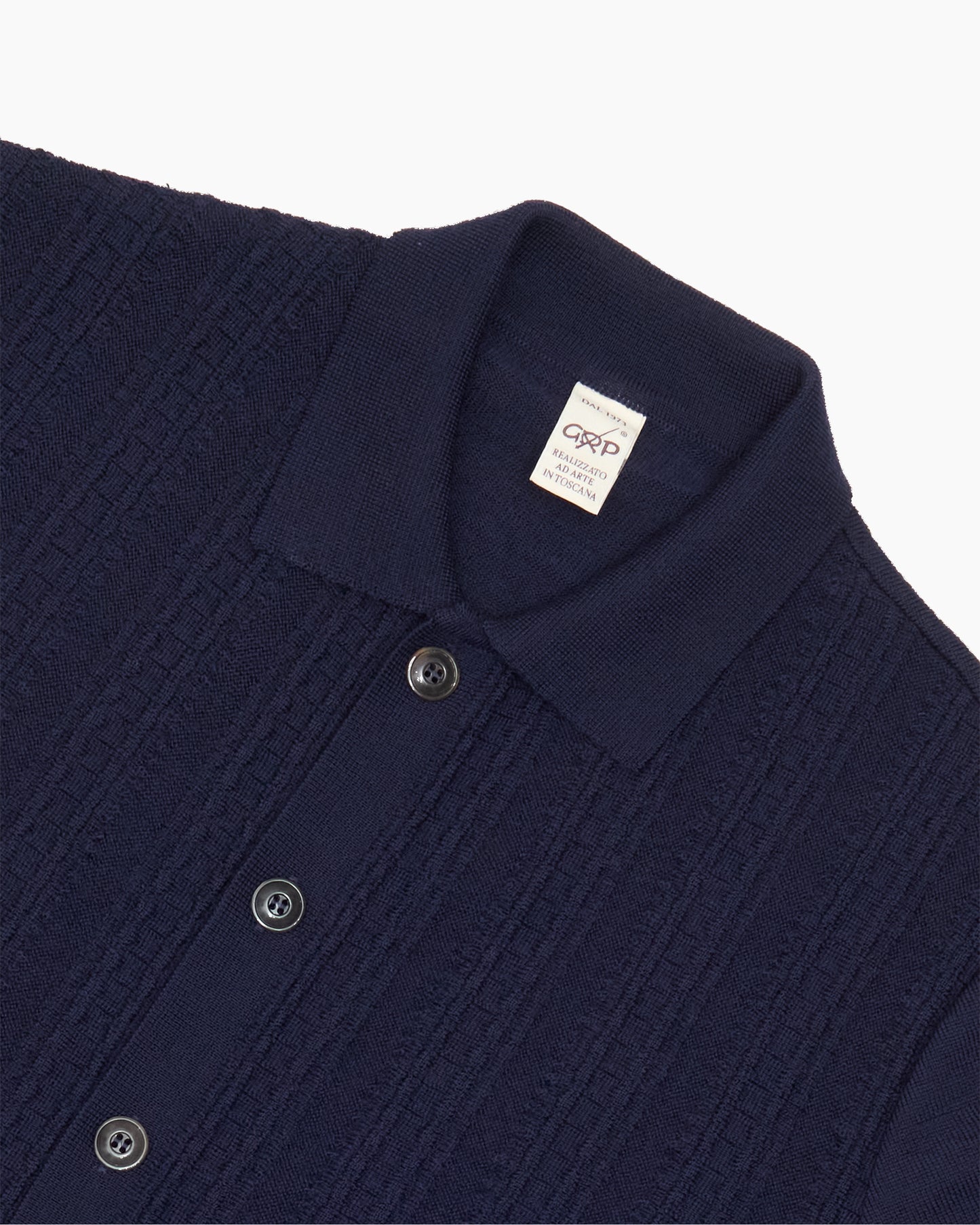 Navy Polo Knit Cardigan