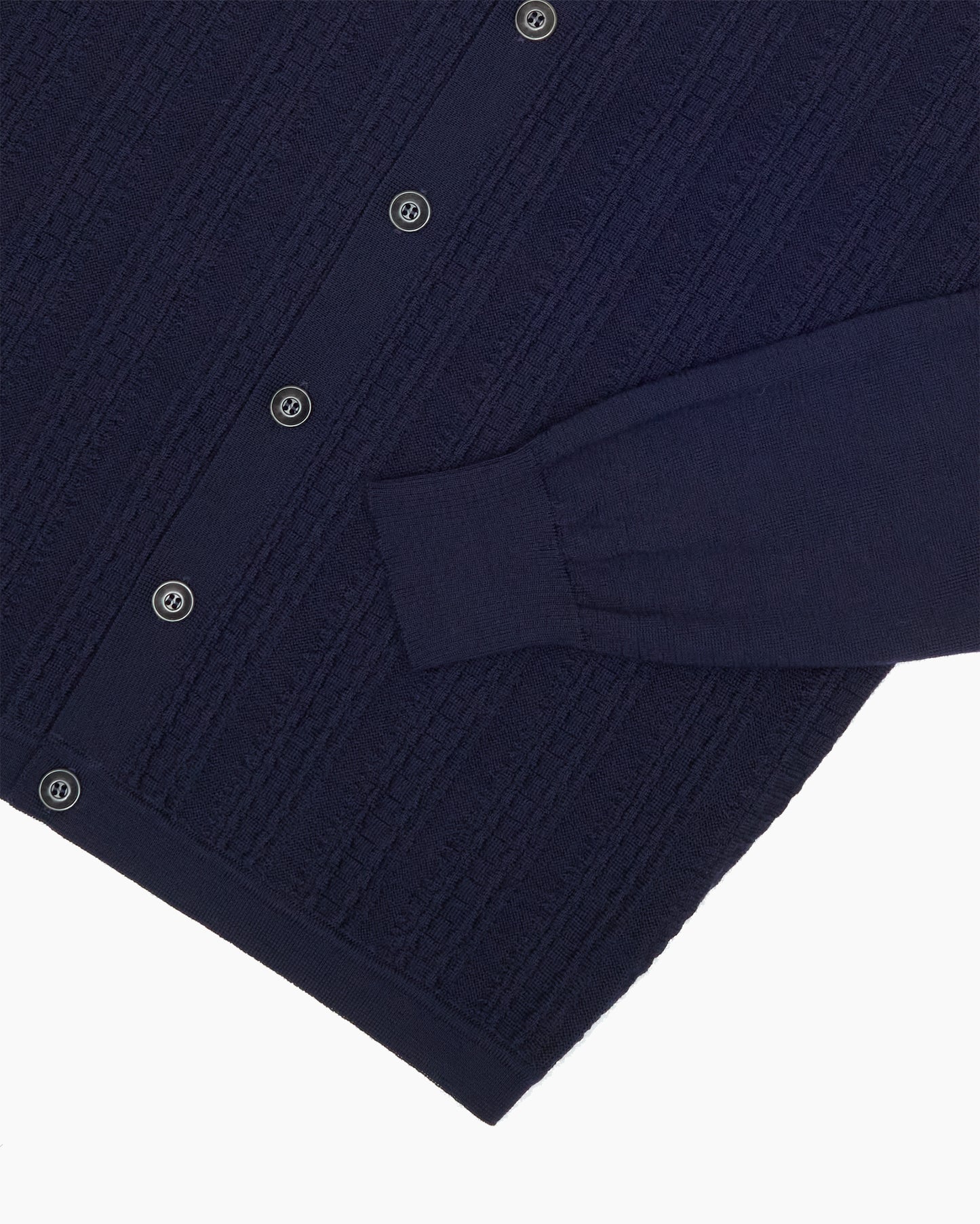 Navy Polo Knit Cardigan