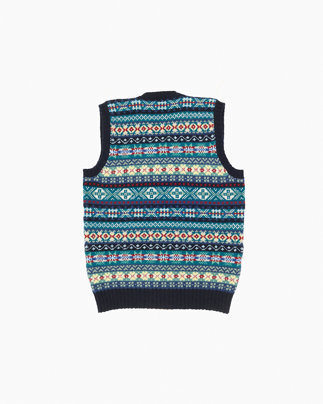 Ivy Winter Blue Fair Isle V-neck Sweater Vest