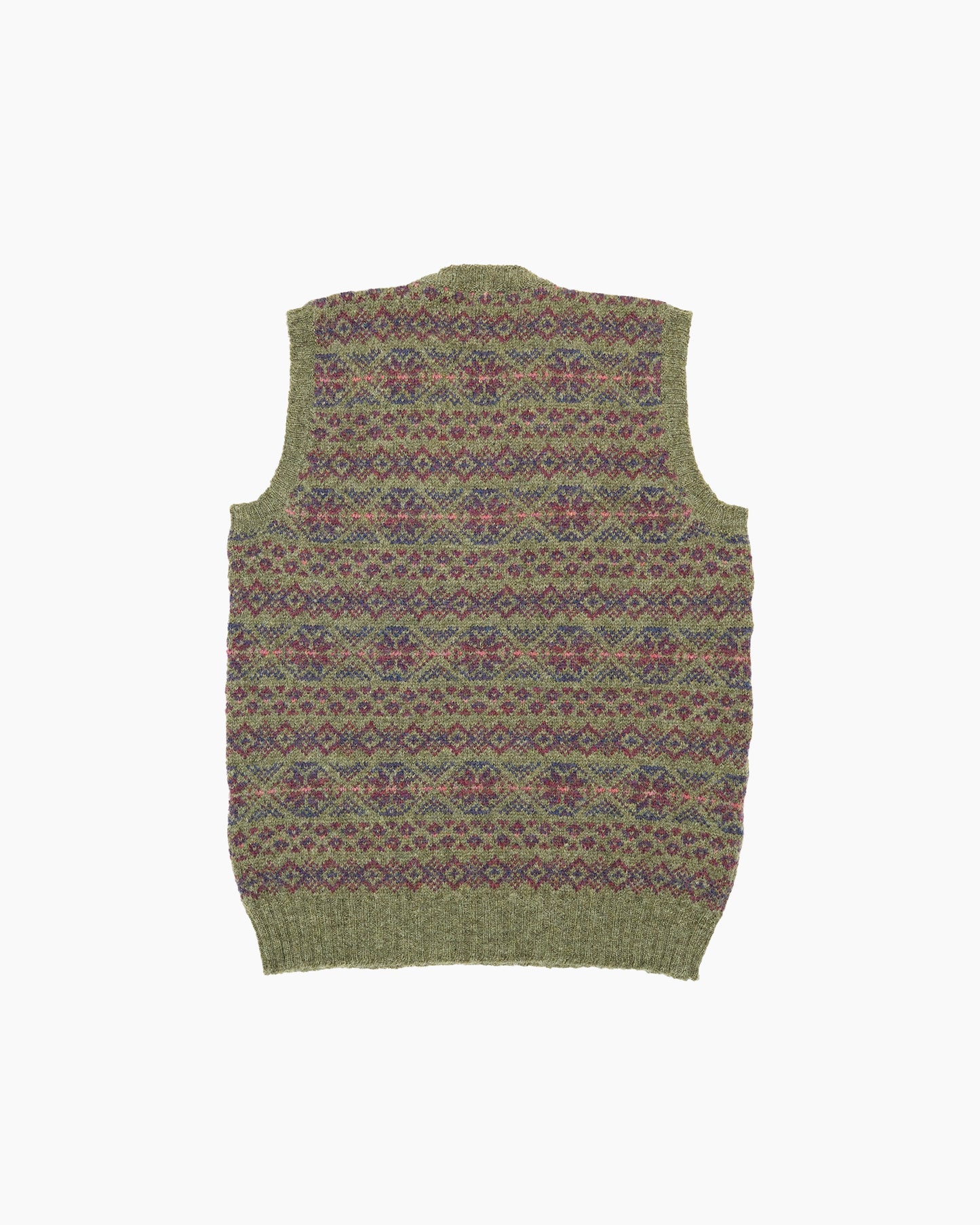 Heather Fair Isle V-Neck Sweater Vest