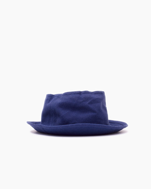 Navy Washed Linen Snap–Brim Bucket Hat