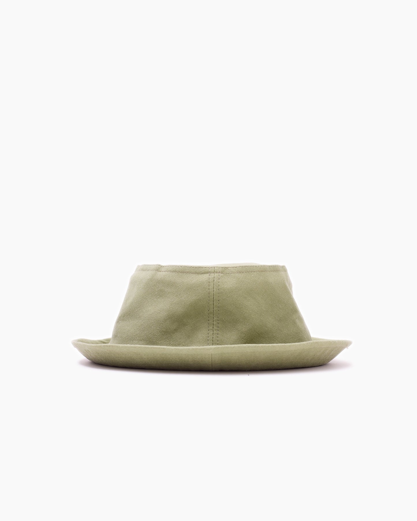 Olive Washed Linen Snap–Brim Bucket Hat