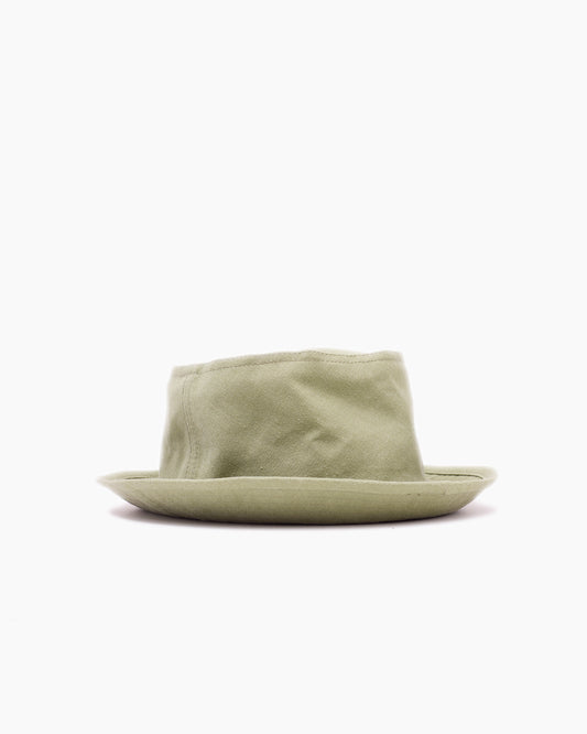 Olive Washed Linen Snap–Brim Bucket Hat