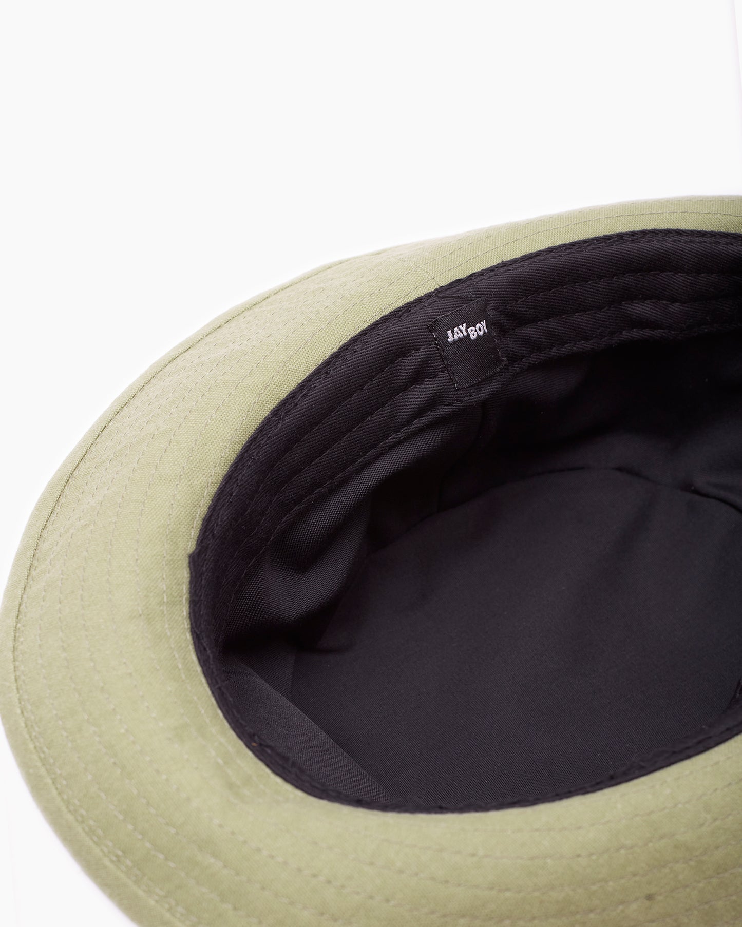 Olive Washed Linen Snap–Brim Bucket Hat