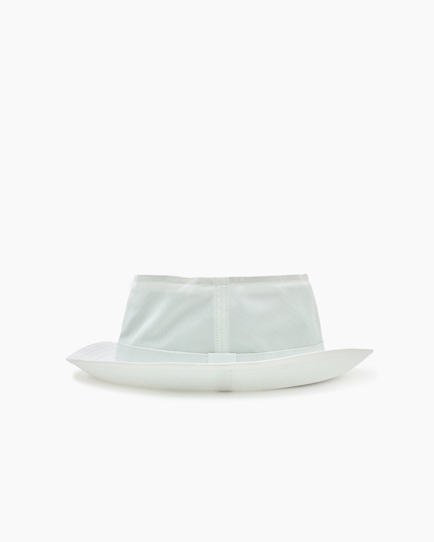 White Snap–Brim Bucket Hat: Ripstop Edition