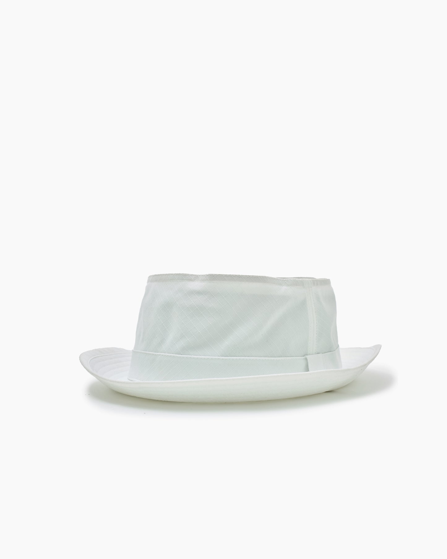 White Snap–Brim Bucket Hat: Ripstop Edition