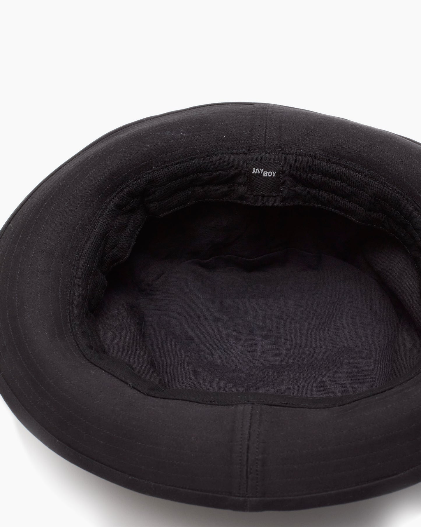 Black 'Snap–Brim Bucket' Cotton Sateen