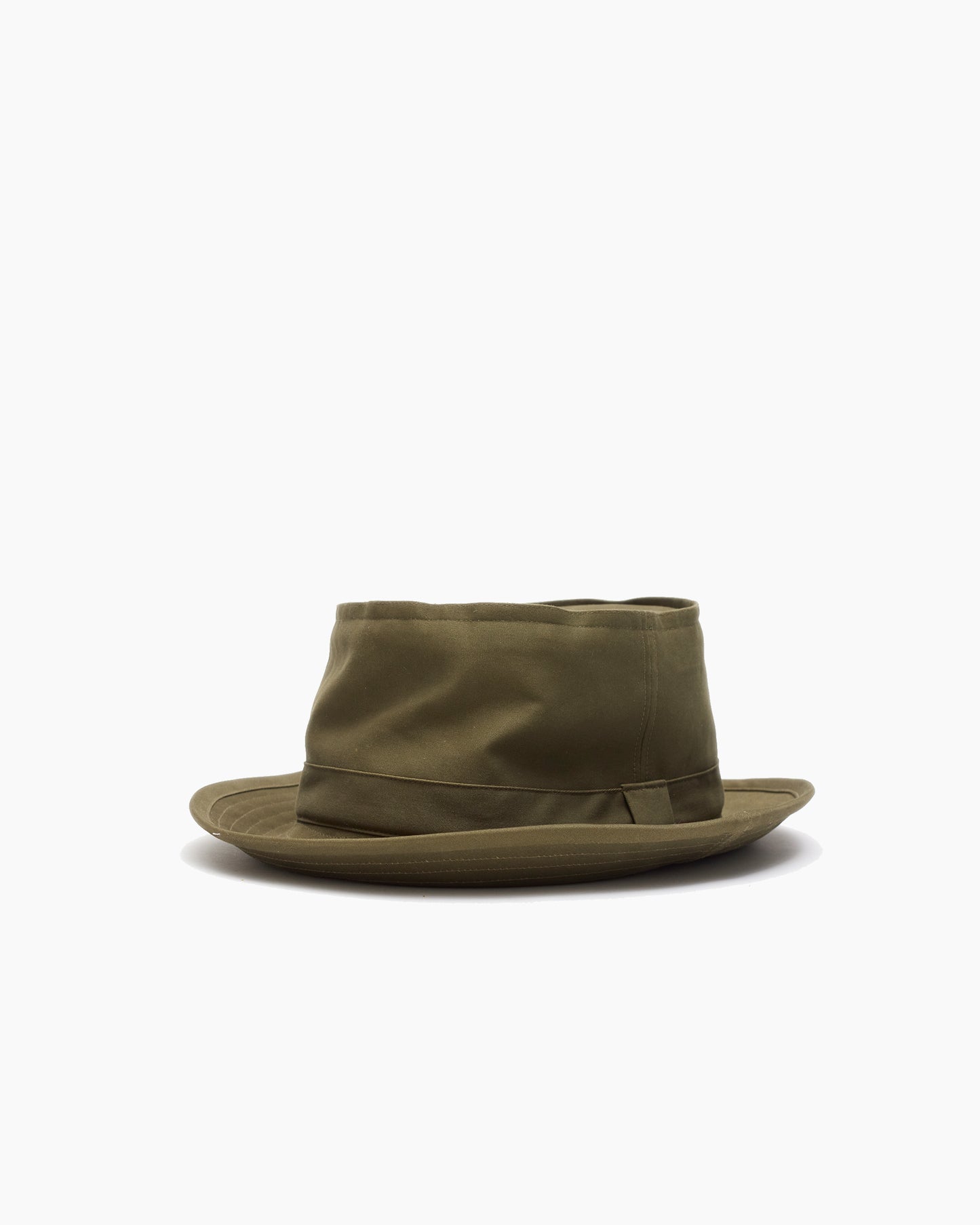 Olive 'Snap–Brim Bucket' Cotton Sateen