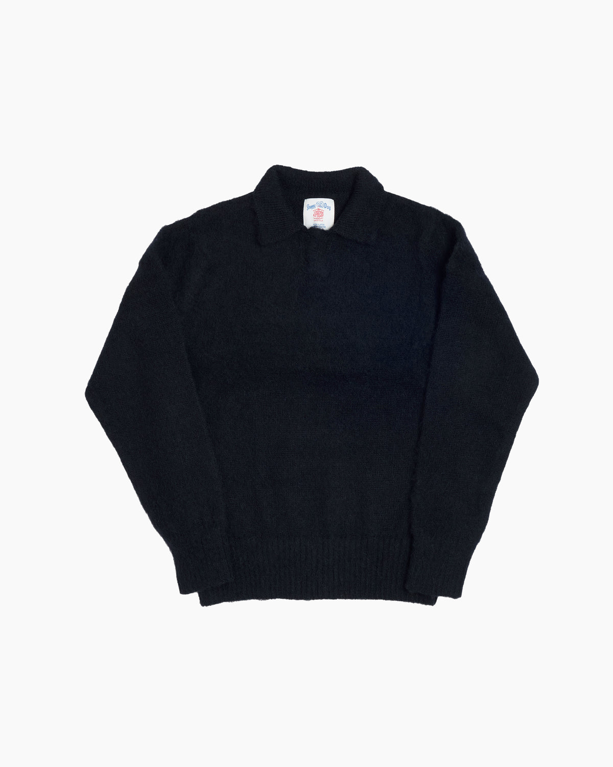 Navy Shaggy Dog Polo Neck Jumper