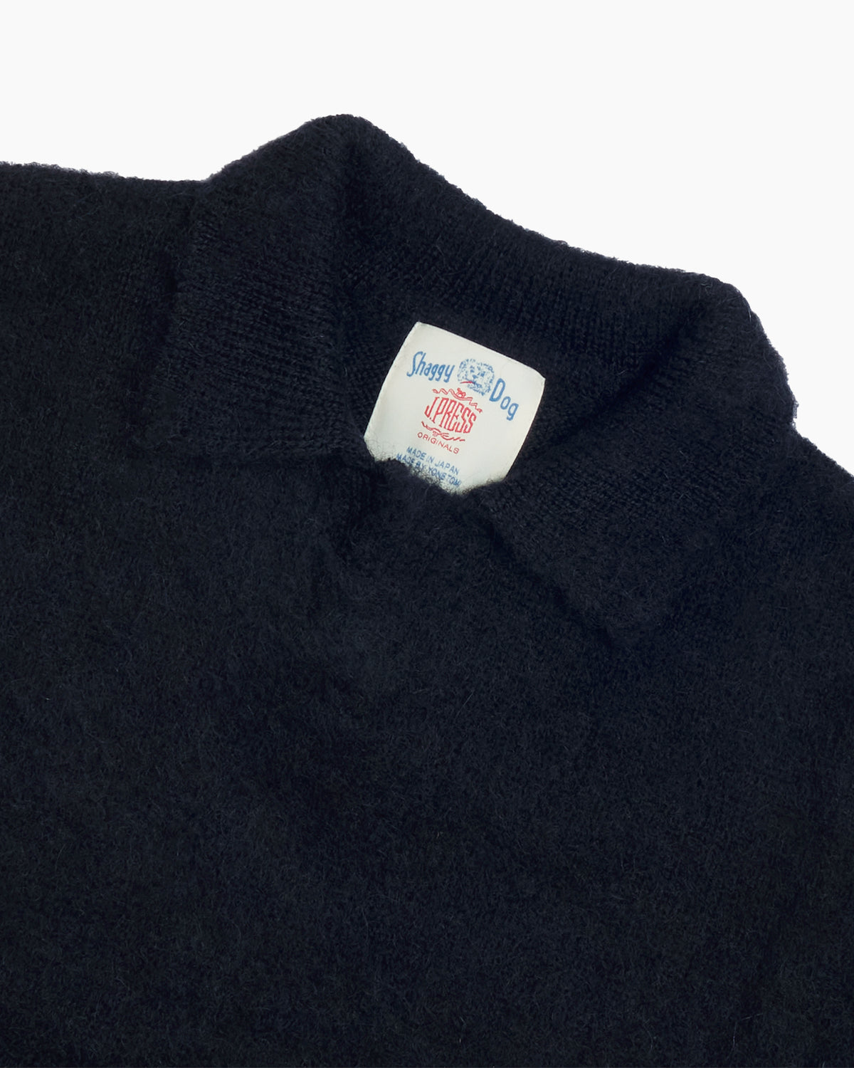 Navy Shaggy Dog Polo Neck Jumper