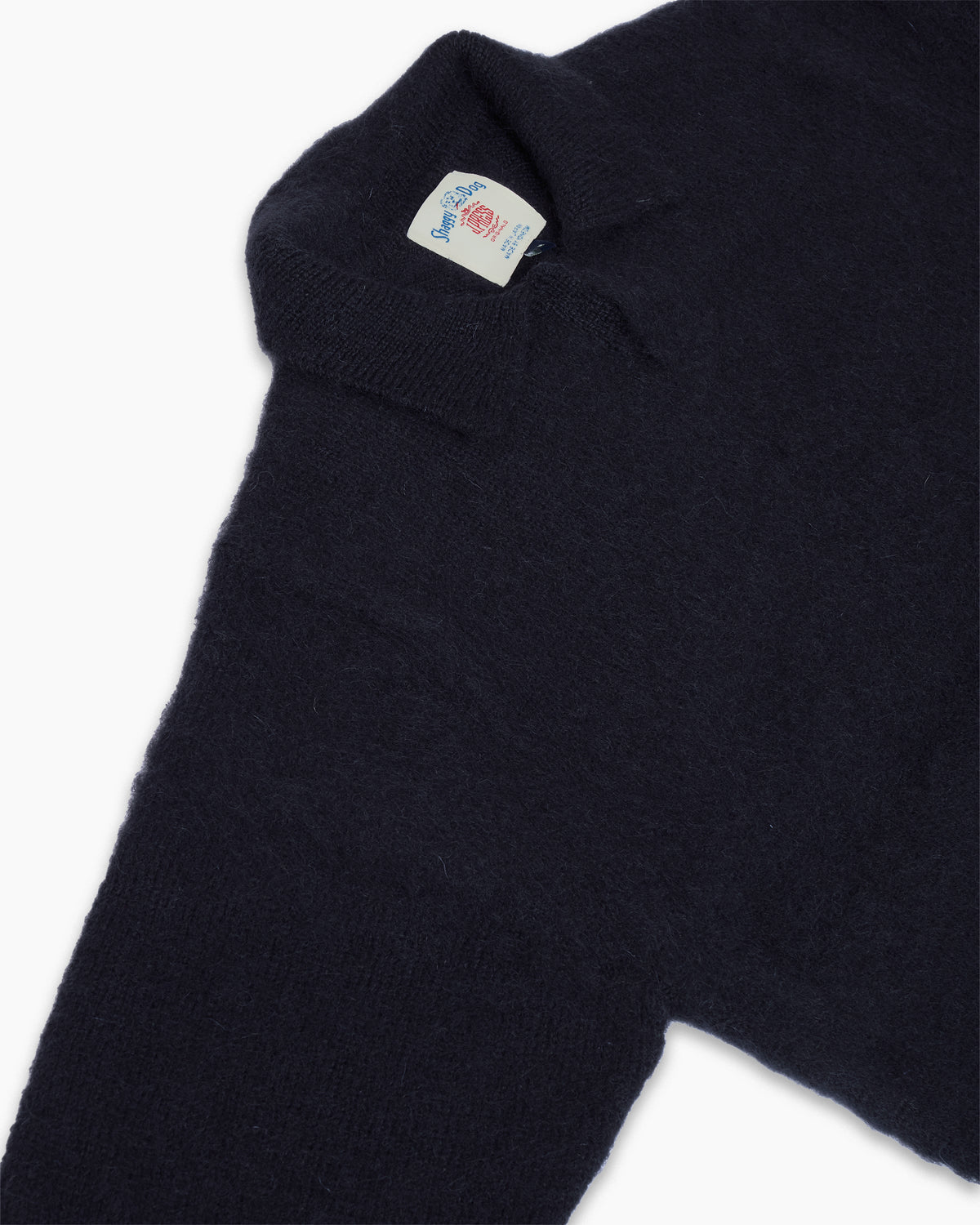 Navy Shaggy Dog Polo Neck Jumper