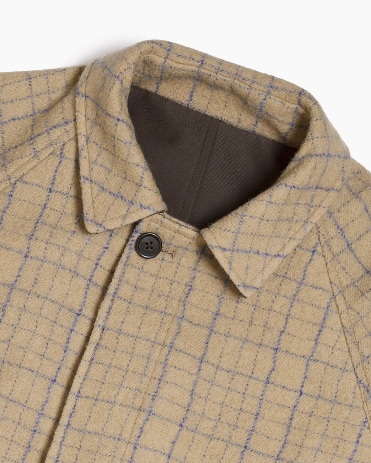 Brown Reversible Wool Cotton Gabardine Overcoat