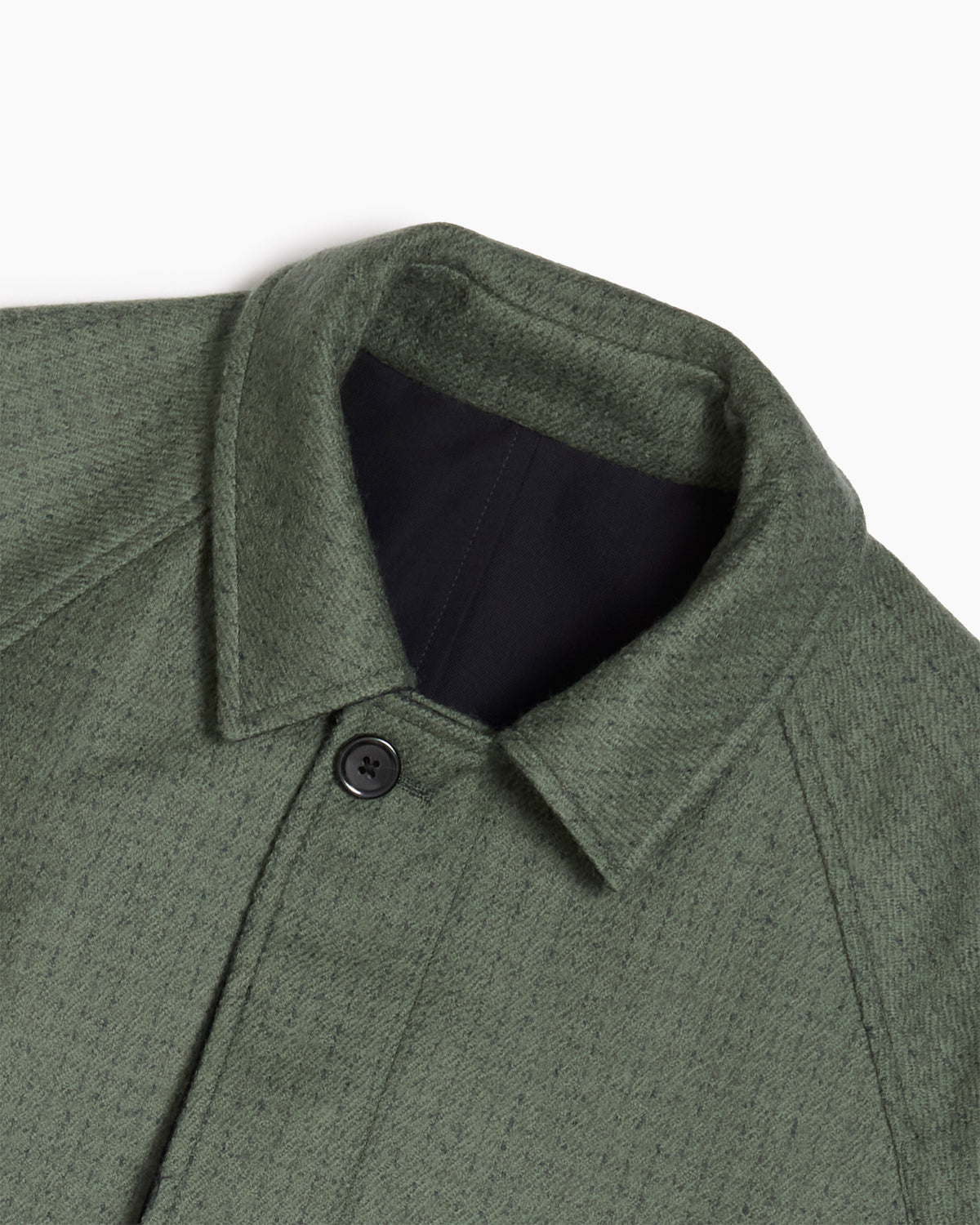 Navy Reversible Wool Cotton Gabardine Overcoat